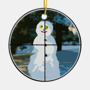 Cerâmica Boneco de neve no ornamento da vista