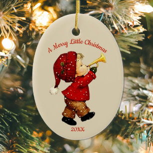 Cerâmica Bonito Tot Boy de Natal com Ornamento de Chifre