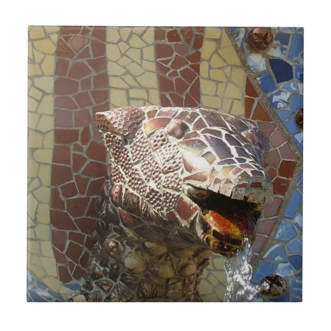 Cerâmica Brasão Catalan - azulejo de mosaico de Gaudi (Frente)