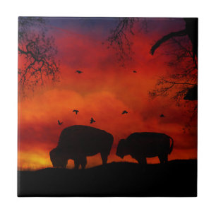 Cerâmica Buffalo no Azulejo de Arte Sunset