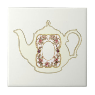 Cerâmica Bule de Chá Floral Azulejo Cerâmico