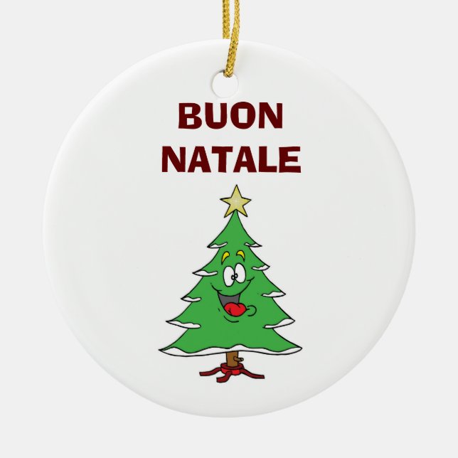 CERÂMICA "BUON NATALE" LAUGHTING ORNAMENTO DE ÁRVORES DE NA (Frente)
