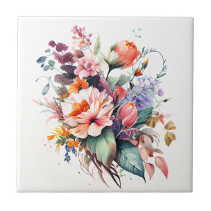 Cerâmica Buquê de Flores de Prados Azulejo cerâmico de Aqua