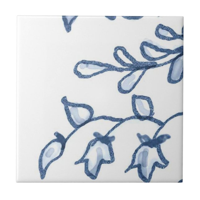 Cerâmica C1 - Azulejo mural da cesta de Delft - C1 (Frente)