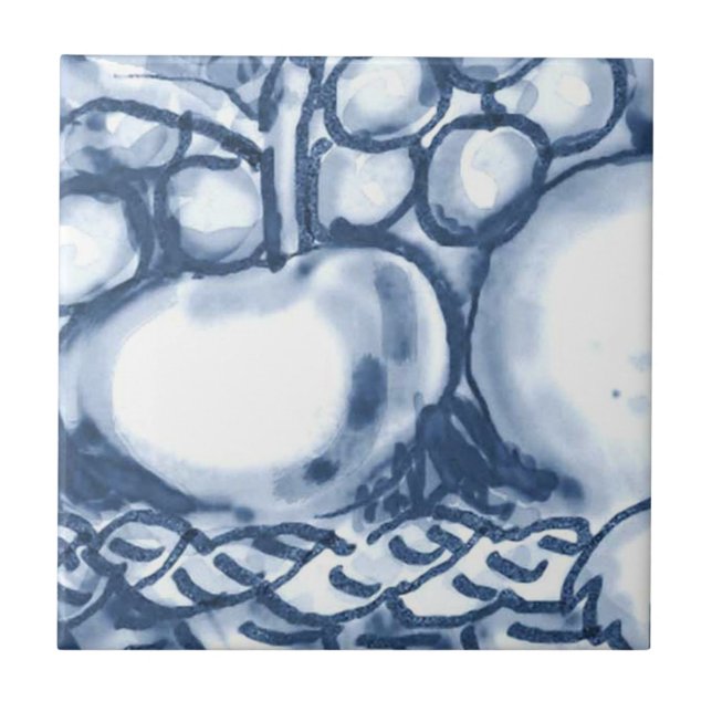 Cerâmica C3 - Azulejo mural da cesta de Delft - C3 (Frente)