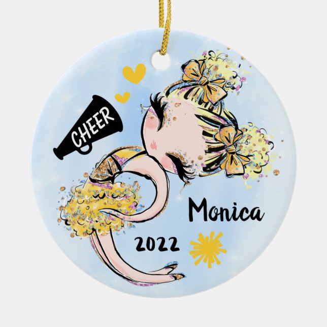 Cerâmica Cabelo louro do Ornamento de Rapariga Dourada amar (Frente)