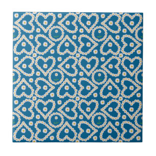 Cerâmica Cadeias bonito de margaridas no Azulejo azul, cerâ