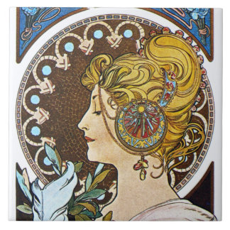 Cerâmica Caixa de presente de Trivet do azulejo de Nouveau