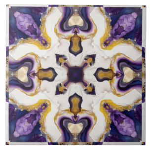 Cerâmica Caleidoscópio de Azulejo Roxo Elegante