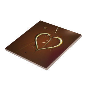 Cerâmica Camadas de Amor de Azulejo Dourado