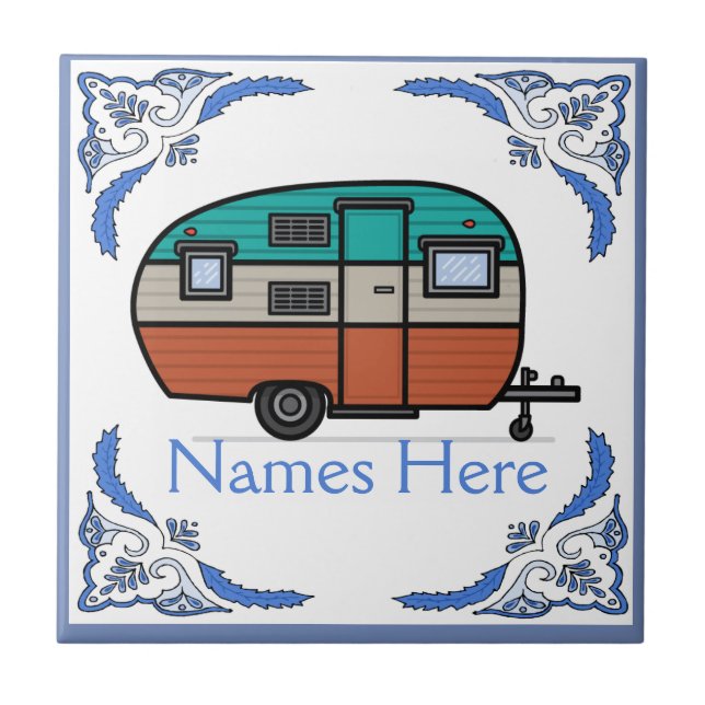 Cerâmica Camper,Adicionar Azulejo de texto, Olhar holandês, (Frente)