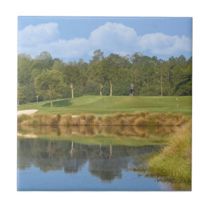 Cerâmica Campo de golfe no azulejo verde