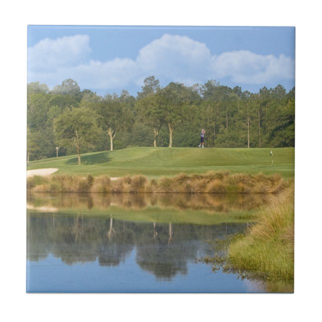 Cerâmica Campo de golfe no azulejo verde (Frente)