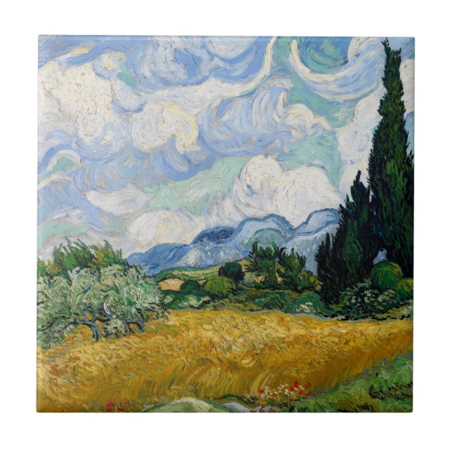 Cerâmica Campo de trigo com Azulejo ciprestes (Frente)