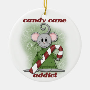 Cerâmica Candy Cane Addict. Ornamento de Guarda de Natal