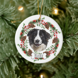 Cerâmica Cão Collie de Borda Personalizado Ornamento Pet