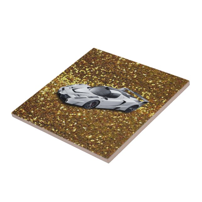 Cerâmica Carro Dourado de Azulejo cerâmico (Lateral)