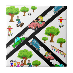 Cerâmica Carros De Cães Para Azulejo Cerâmico