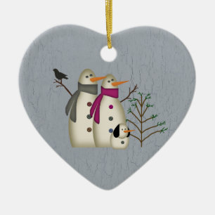 Cerâmica Casal de Neve e Ornamento de Cães de Natal