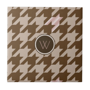 Cerâmica Castanho com Azulejo Houndstooth de Destaque Doura