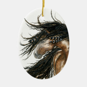 Cerâmica Cavalo majestoso do mustang pelo ornamento de