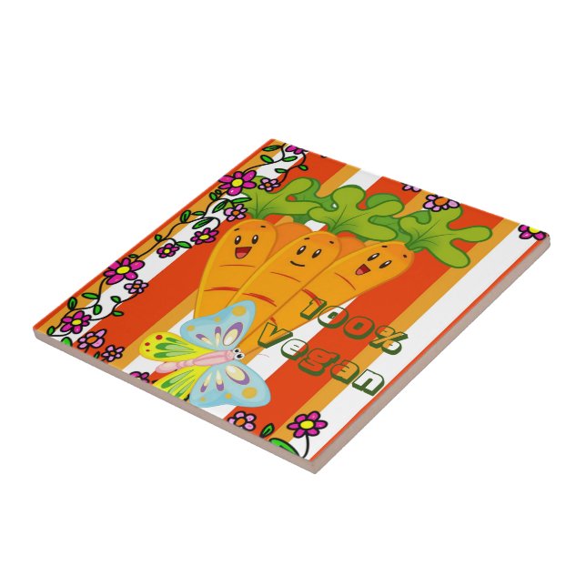 Cerâmica Cenouras de Azulejo cerâmicas, Faixa Laranja, 100% (Lateral)