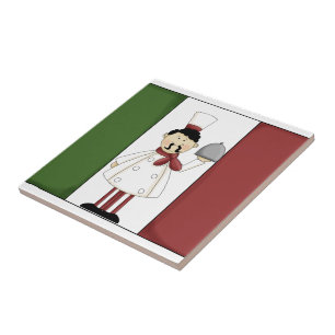 Cerâmica Chef Italiano #4 com Azulejo de bandeira