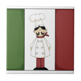 Cerâmica Chef italiano nº 6 com Azulejo de bandeira