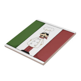 Cerâmica Chef italiano nº 6 com Azulejo de bandeira