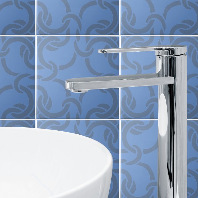 Cerâmica Cinza Azul Dusty Azulejo de Padrão Celta Sem Olho (Criador carregado)