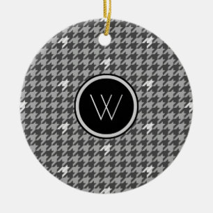 Cerâmica Cinza com Ornamento Houndstooth de Destaque de Pra