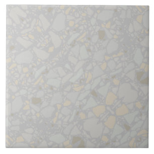 Cerâmica Cinza Moderna - Azulejo de Efeito Terrazzo