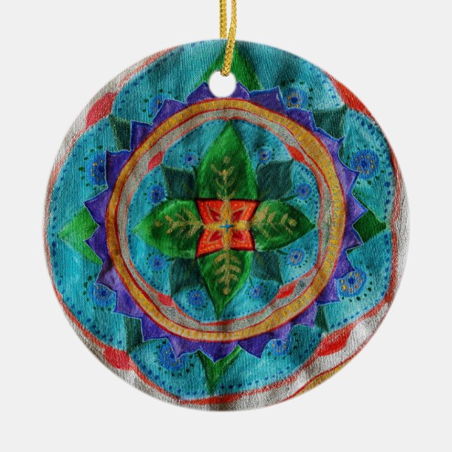 Cerâmica Círculo de Mandala Mágica Ornamento (Frente)