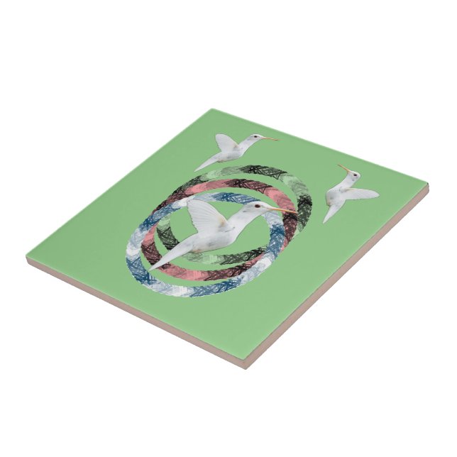 Cerâmica Círculos de aves de Azulejo cerâmicas (Lateral)