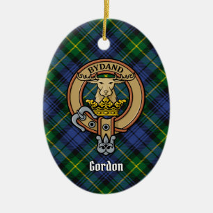 Cerâmica Clan Gordon Crest sobre Ornamento Cerâmico de Tart