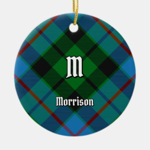 Cerâmica Clan Morrison caçando ornamento cerâmico de Tartan