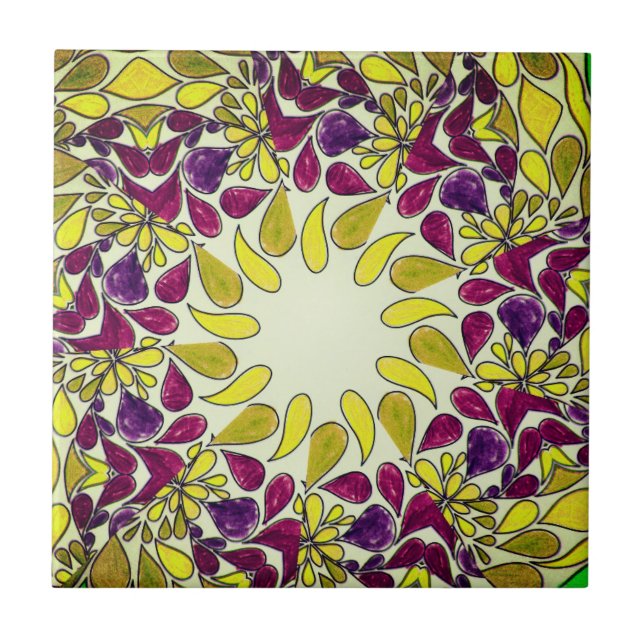 Cerâmica Colorido à Mão | Azulejo De Lágrimas Cerâmicas (Frente)