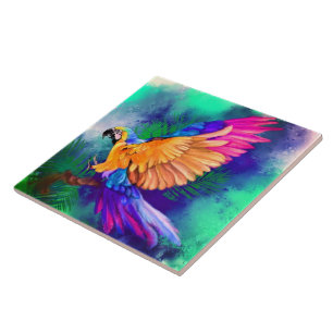Cerâmica Colorir Azulejo de Papagaio