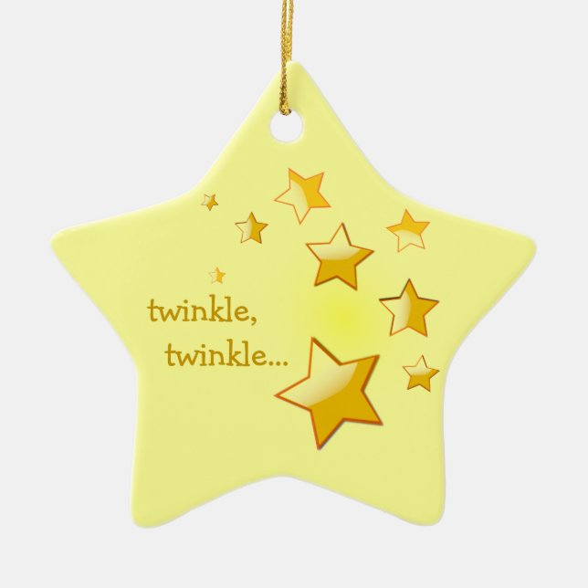 Cerâmica Cor-de-rosa, Amarelo de Ornamento de Estrela Brilh (Frente)