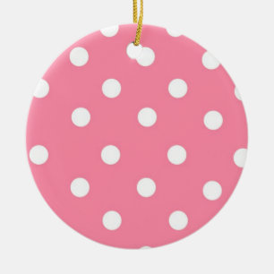 Cerâmica Cor-de-rosa com ornamento de pontos brancos