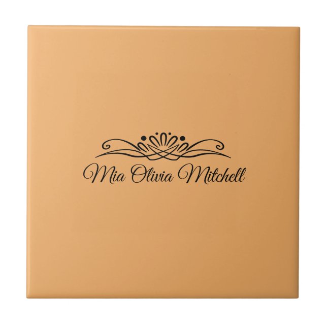 Cerâmica Cor de tendência - Nome de laranja suave - Azulejo (Frente)