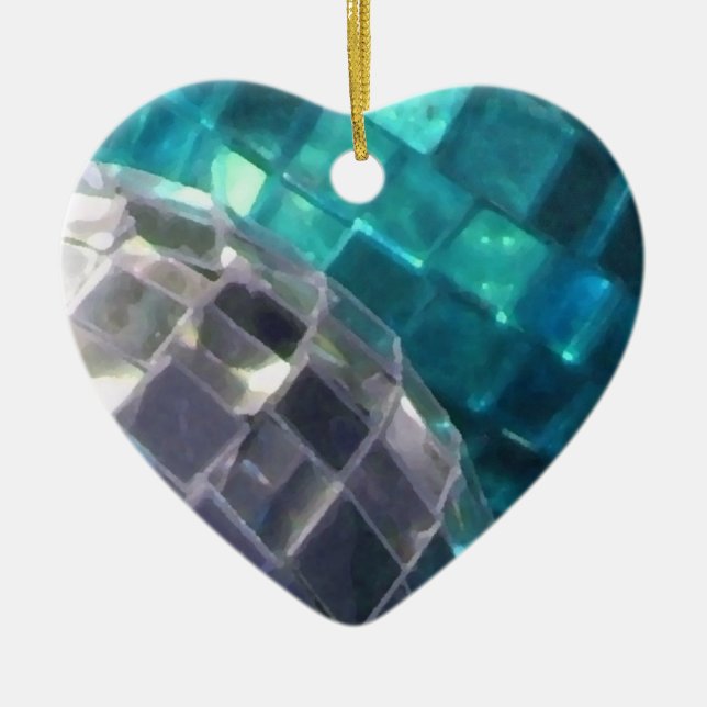 Cerâmica Coração de ornamento detalhado Blue Baubles (Frente)