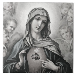 Cerâmica Coração Imaculado do Azulejo Cerâmico de Mary