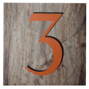 Cerâmica Corpo do Brilho de Cobre Número Azulejo 3 na Cinz