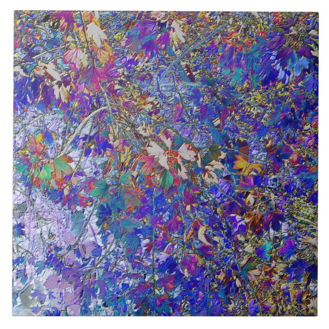 Cerâmica Corrente deixa Azulejo cerâmico de arte em árvore (Frente)