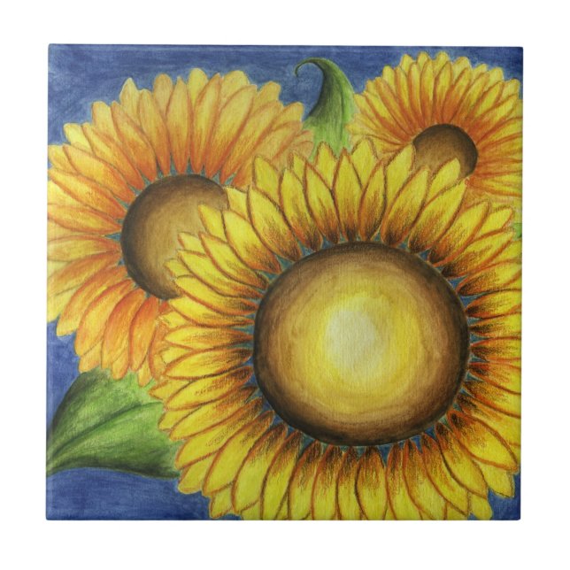 Cerâmica Country Sunflower Kitchen - Presente de Azulejo de (Frente)