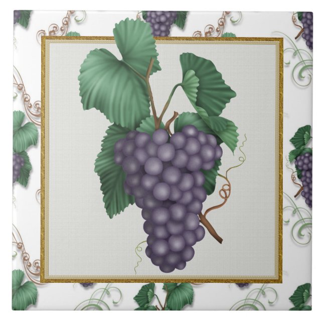 Cerâmica Cozinha de Uvas de Cartoon ou Azulejo de Restauraç (Frente)