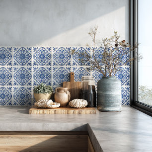 Cerâmica Cozinha Mediterrânea Respaldo de Padrão Azulejo