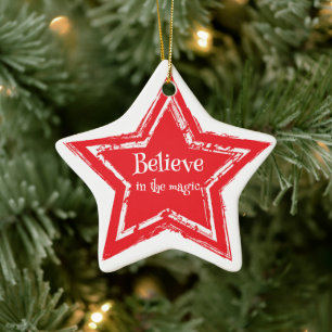 Cerâmica Credo no Ornamento das Estrelas de Natal