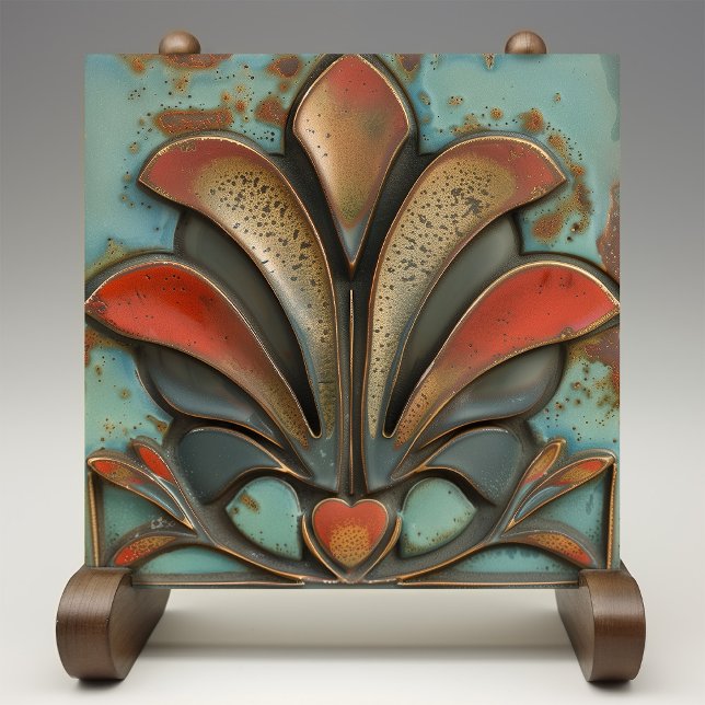 Cerâmica Crimson Flare - Meio século moderno de Azulejo cer (Criador carregado)